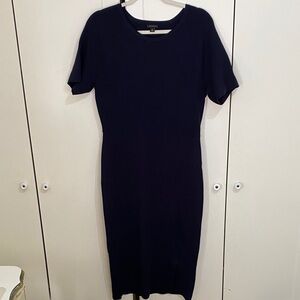 Ann Taylor Navy Blue Knit Midi Dress